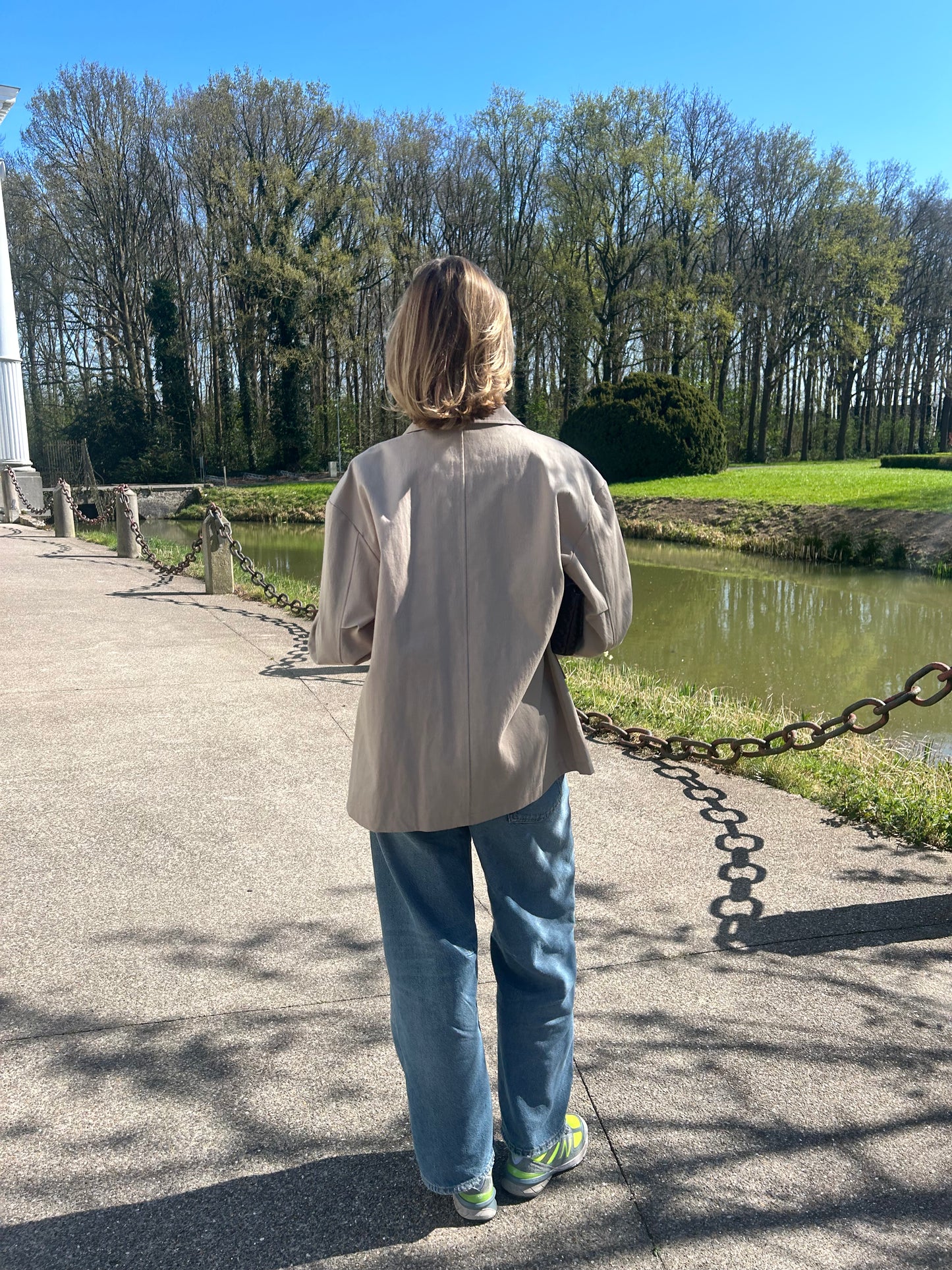 Beige jacket with sleeve detail