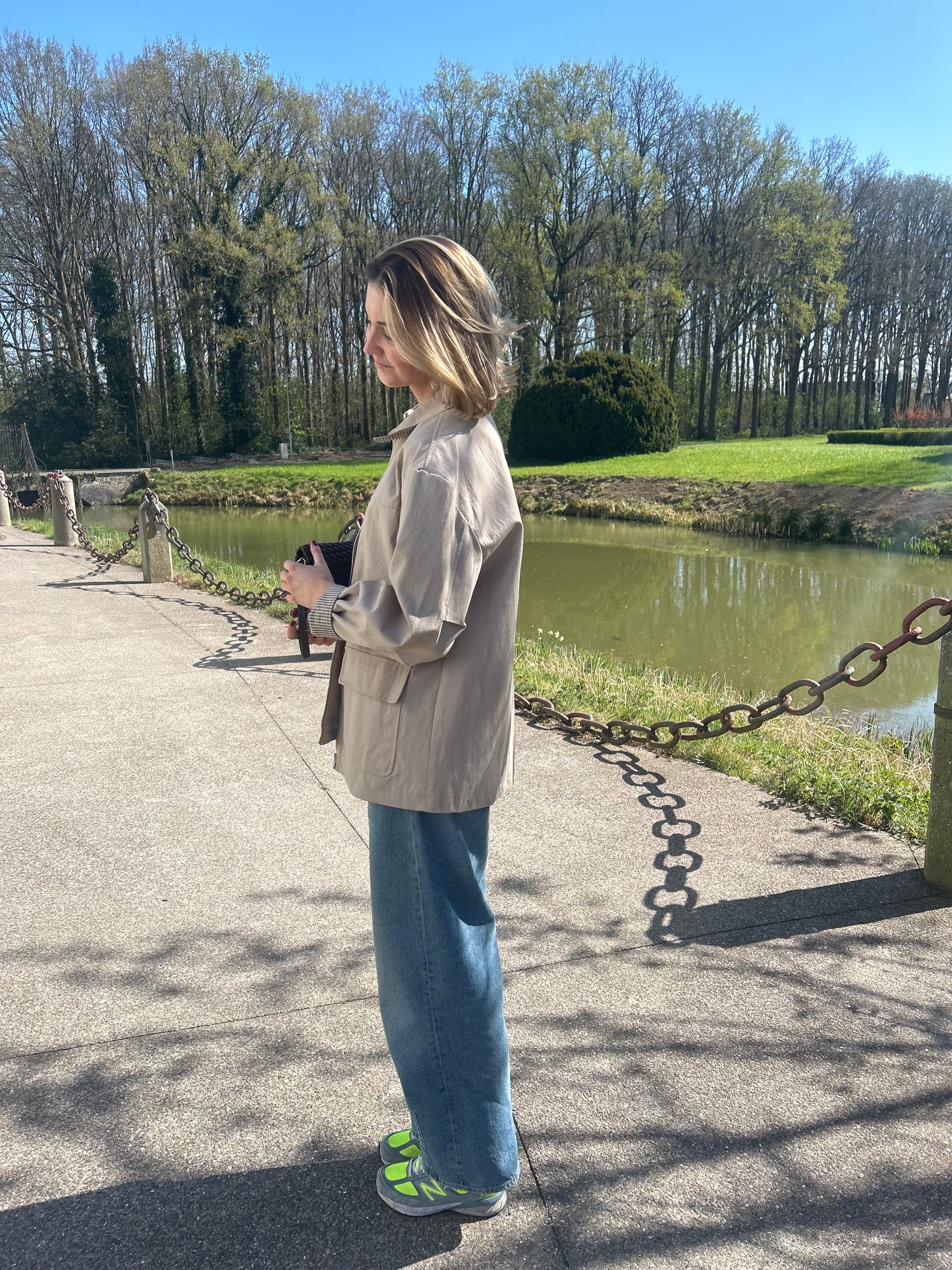 Beige jacket with sleeve detail