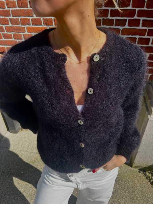 Black mohair cardigan