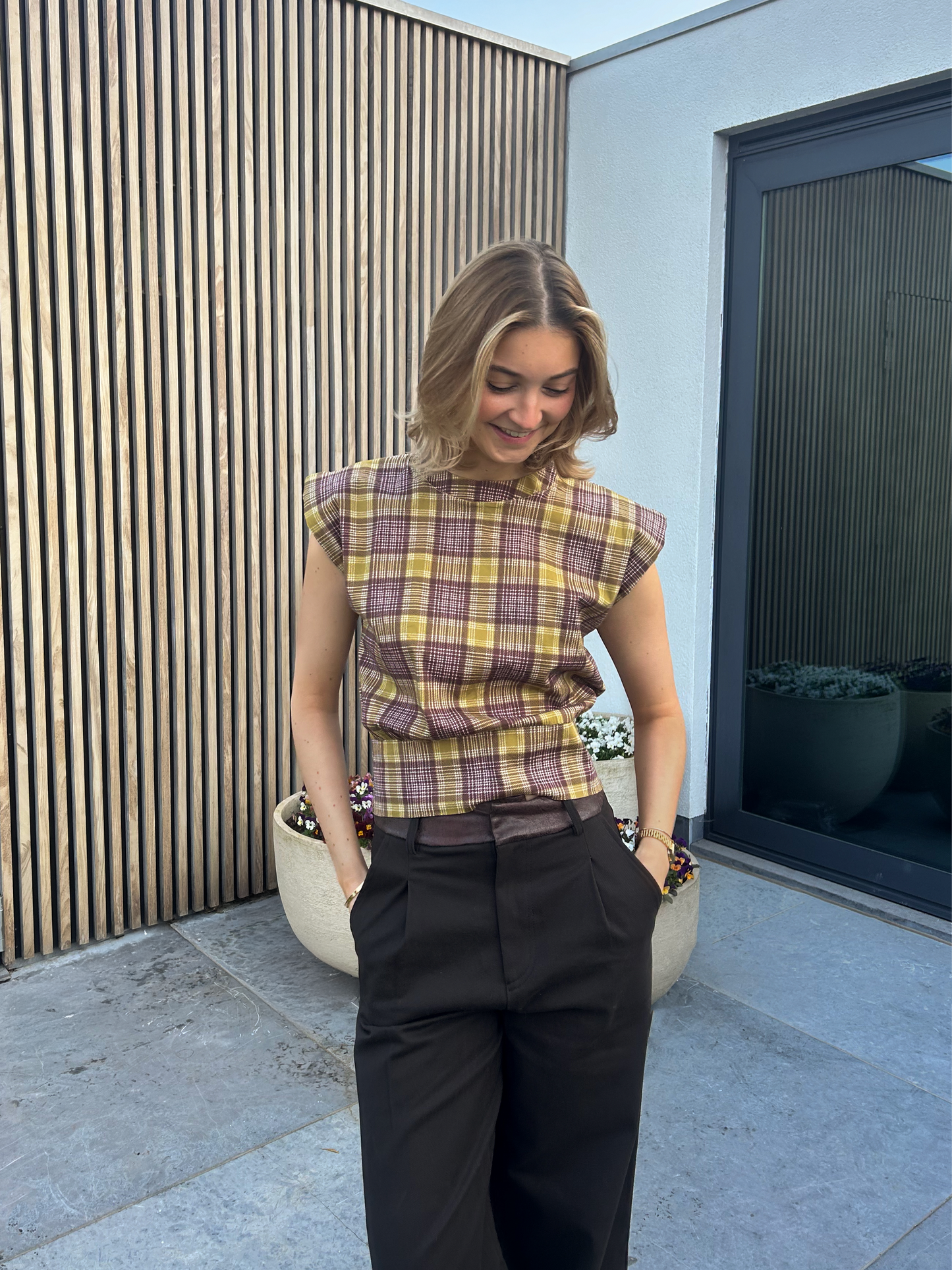 Brown pantalon pants