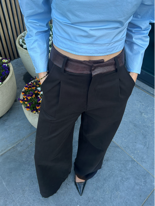 Brown pantalon pants